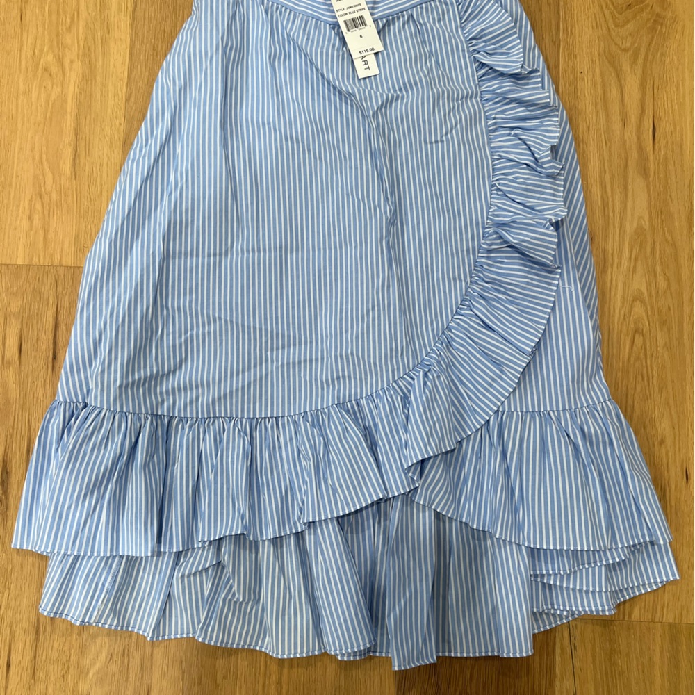 Jill Stuart (purchased from Macys) blue/white striped midi skirt